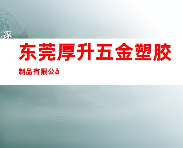 东莞厚升五金塑胶制品有限公司